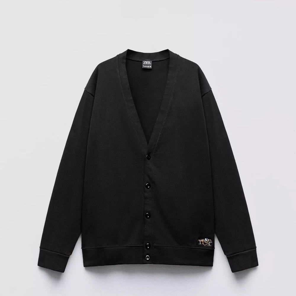 Zara - EMBROIDERED CARDIGAN LIMITED EDITION (oversized fit) size small